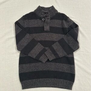 Striped Kids Sweater - Black and Gray